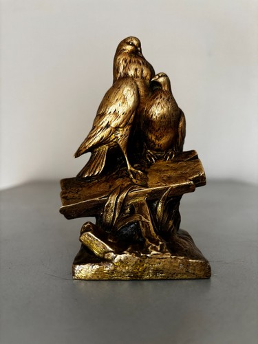 Bronze dore couple pigeons - couple,