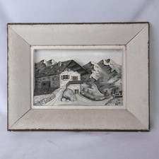 tableau chalet de montagne en
