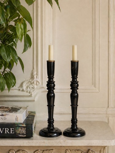 Paires bougeoirs anciens en - de,