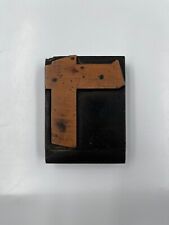 Bloc d'imprimantes LETTERPRESS original lettre hébraïque "ד" métal sur bois, ...