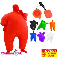 Mens Inflatable Sumo Costume Chub Fat Masked Suit Blow Up Outfit Adult Party