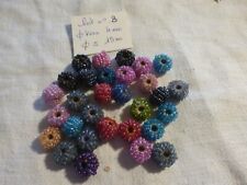 lot 8 / lot of 30 multicolored handcrafted seed glass beads