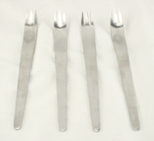 Denmark Arne Jacobsen A Michelsen Salad Fork Set of 4 Stainless Steel 7 1/2" MCM