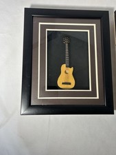 2 Guitar Framed Wall Art 3D Shadow Box Mini Guitar Decor 