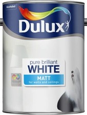 Dulux Matt Pure Brilliant White Matt Emulsion  Walls  Ceilings Paint 5L