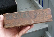 ANTIQUE KRAFT SWISS AMERICAN CHEESE WOOD BOX ADVERTISEMENT RUSTIC FARMHOUSE