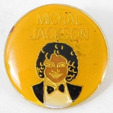 1 NOS Vintage 1980's Michael Jackson Enamel on Brass Vest Hat Jacket Pin Badge