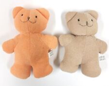 2X Difrax Ourson Brun Orange Peluche Douce Jouet Hochets 8" AO458