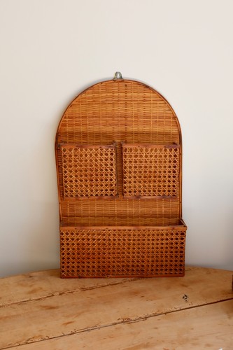 étagère murale vintage rotin - Étagère,