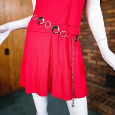 Vtg 60s 70s Mod Bubble Go Go Hip Hugger Metal O Ring Chain Dress Belt Hippie S/M