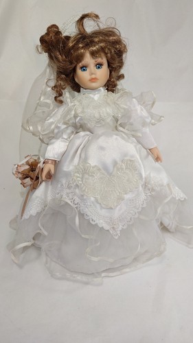 Porcelain bride doll white - bride,