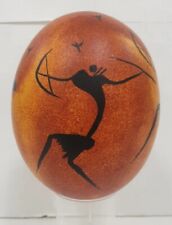 oeuf autruche peinture tribal aborigène cabinet curiosité vintage decoration