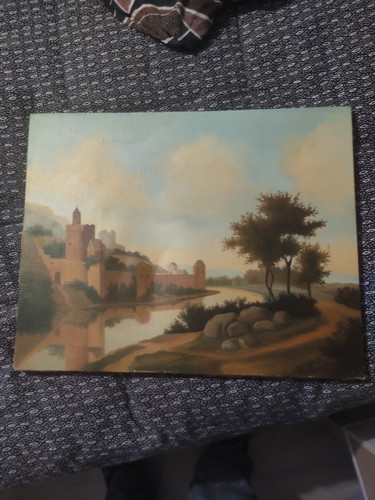 Ancien tableau huile sur toile - huile,