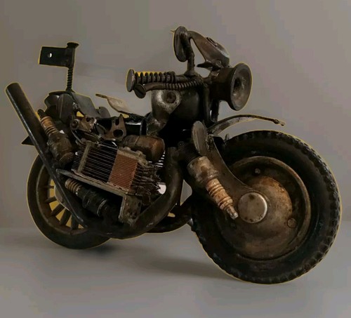 Sculpture vintage moto avec - sculpture,
