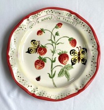 Anthropologie Dinner Plate by Nathalie Lete Qui a Mange la Fraise? retired
