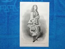 Engraving year 1865 - Mme de Bourboulon in travel costume - In abito da voyages