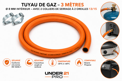 Tuyau gpl gaz - gaz, mètres