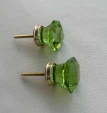Ancien bouton en verre vert diamant victorien poignée tiroir fenêtre porte 2 ...