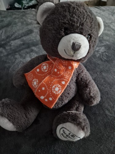 Doudou peluche ours - cm, gris