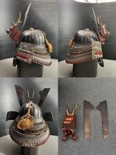 Edo - Meiji Era Wearable Japanese Samurai Armor Yoroi w/ Wooden Box Mempo Kabuto