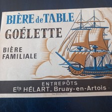 Ancienne étiquette bière Goelette à Bruay en Artois
