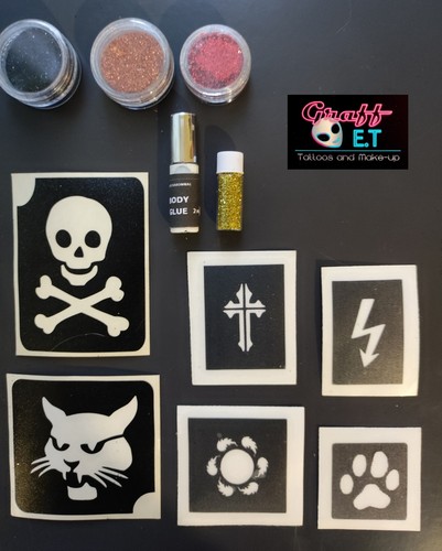 Kit complet pochoirs tatouages - kit,