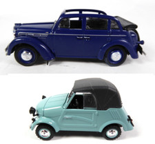 Lot de 2 Voitures Miniatures URSS Moskvitch 400 + SMZ 1/43 Ixo Diecast Car LR23