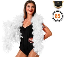 BOA Plumes BLANC 85g 180cm Déguisement Femme Fille Charleston Année 1930 NEUF