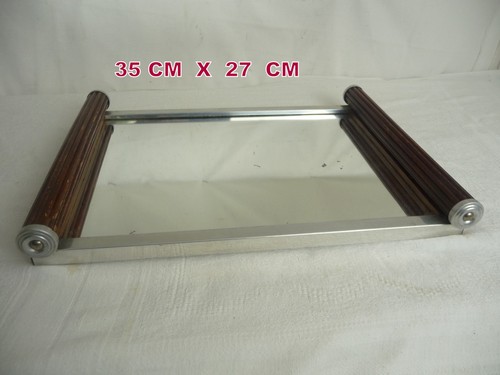 Plateau miroir bois alu - miroir, en