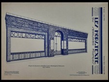 PROJET DE DEVANTURE BOULANGERIE PATISSERIE - PLANCHE  1931 - ART DECO, DELBAUFFE