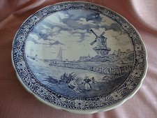 Grand plat faïence de DELFTS paysage hollandais "made for royal sphynx by BOCH "
