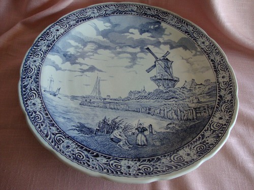 Grand plat faïence delfts - plat,