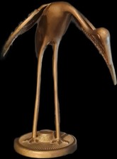 Oiseau Héron en laiton doré