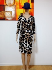 ANNA KAREL : Superbe Robe léopard stretch moulante. Taille S/36
