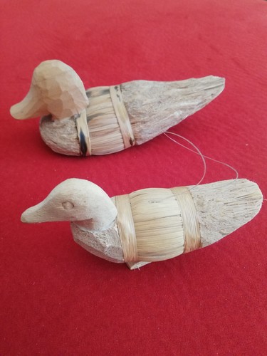 Lot deux canards bois - canards,