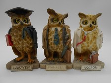 LOT DE FIGURINE HIBOU CHOUETTE DOCTEUR AVOCAT ...  EN RÉSINE  LUCCHESI ITALIE