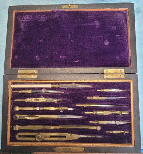 Coffret boite compas ancien - coffret,