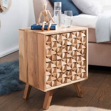 FineBuy Table de chevet Bois