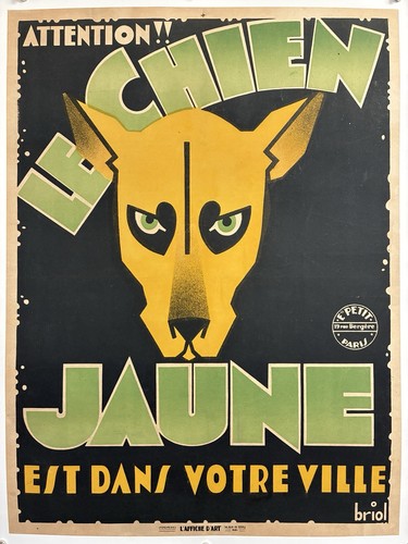 Chien jaune affiche - jaune, /