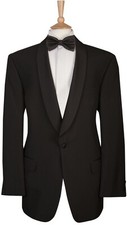 Men’s Black Shawl Collar Tuxedo Dinner Jacket Satin Lapel Formal Blazer Suit