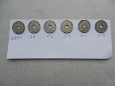 6 pièces de 5 centimes belges