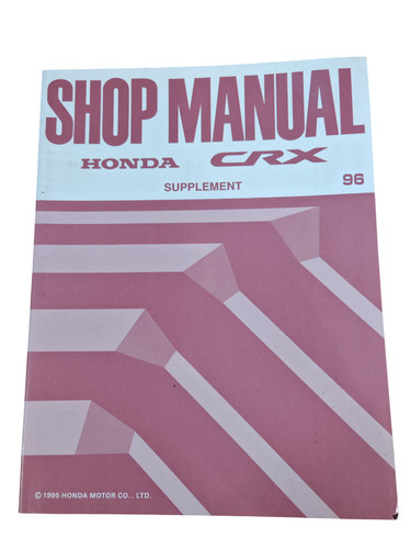 Manuel atelier honda - manuel, crx