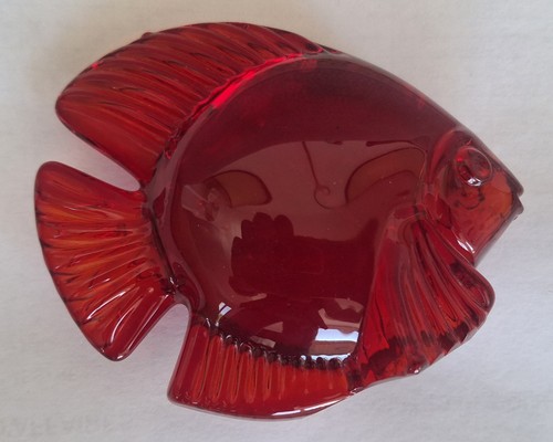 Poisson rouge cristal daum - rouge,
