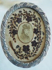 BROCHE ANCIENNE ARGENT MASSIF MINIATURE CHEVEUX BIJOU DE SENTIMENT ANTIQUE BROOC