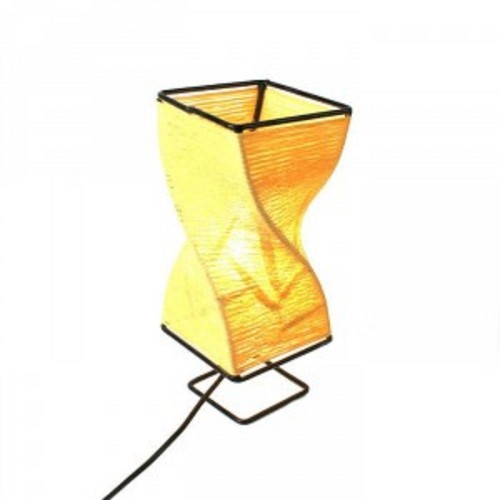 Lampe tissu torsadée jaune - tissu,