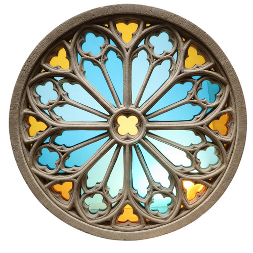 Fenêtre rosace rose - rosace,