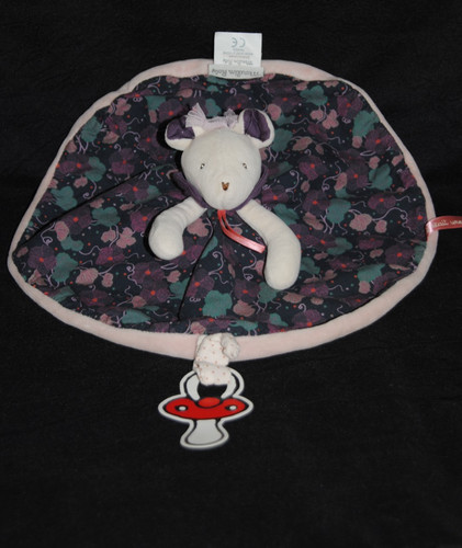 🐭Doudou plat rond fleur
