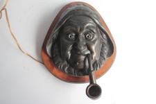 Antique Figurative Cigar Lighter Wall Pipe Fisherman (73180)
