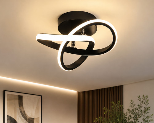 Plafonnier led noir moderne - noir,