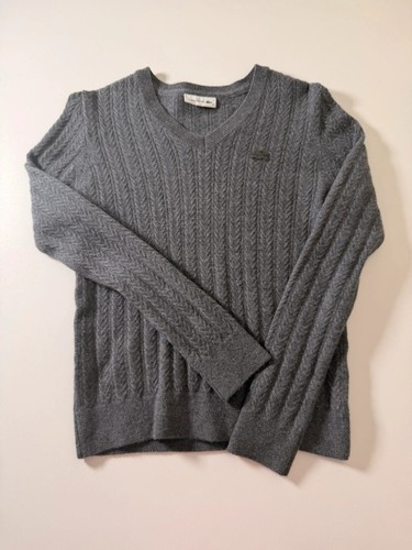 Pull lacoste col gris chiné - gris,